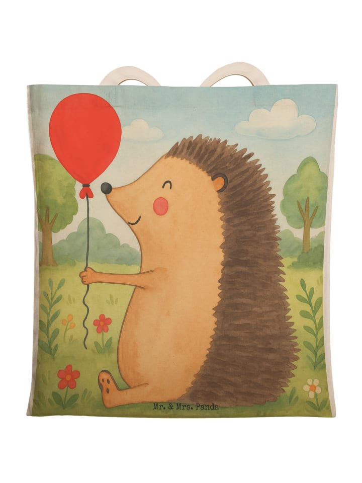 

Mr. & Mrs. Panda Сумка с изображением воздушного шарика в виде ежика, без надписи, белого цвета