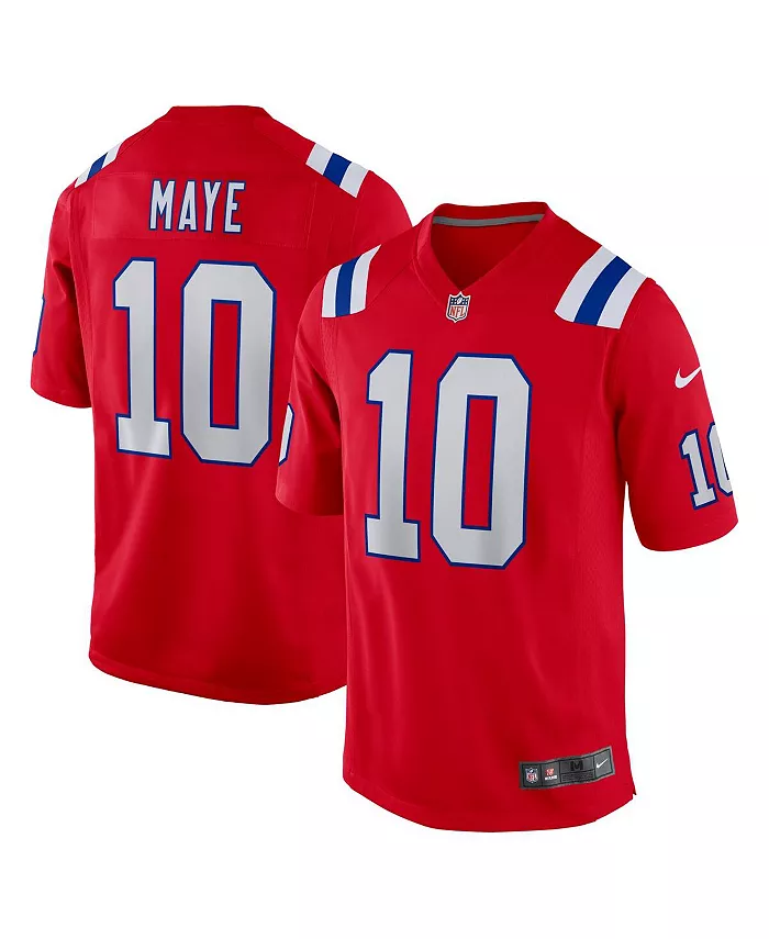

Мужская игровая футболка Drake Maye New England Patriots, выбор в первом раунде драфта НФЛ 2024 Nike, красный