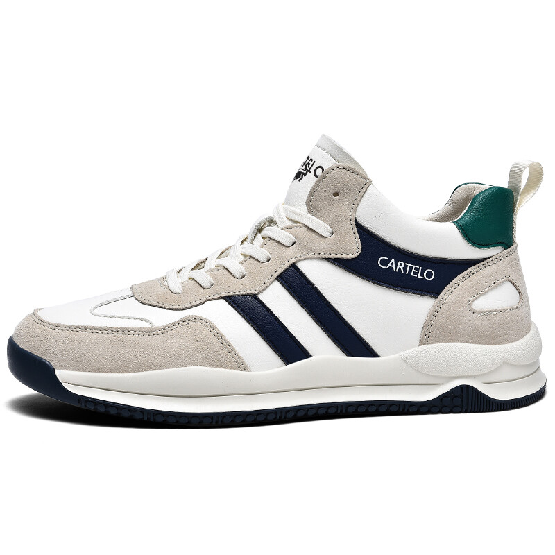 

Кроссовки CARTELO/Catilla crocodile Lifestyle Shoes Men Mid-top, бежевый/темно-синий