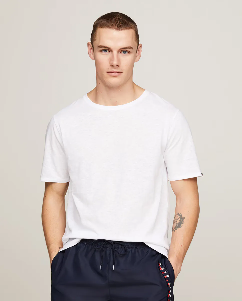 

Мужская футболка с коротким рукавом и логотипом Tommy Hilfiger, белый
