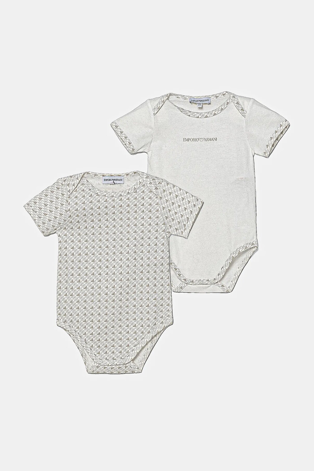 

Детский хлопковый комбинезон, 2 шт. в упаковке Emporio Armani, бежевый