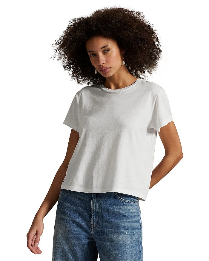 

Футболка с круглым вырезом из хлопка и модала Lauren Ralph Lauren Ralph Lauren, белый