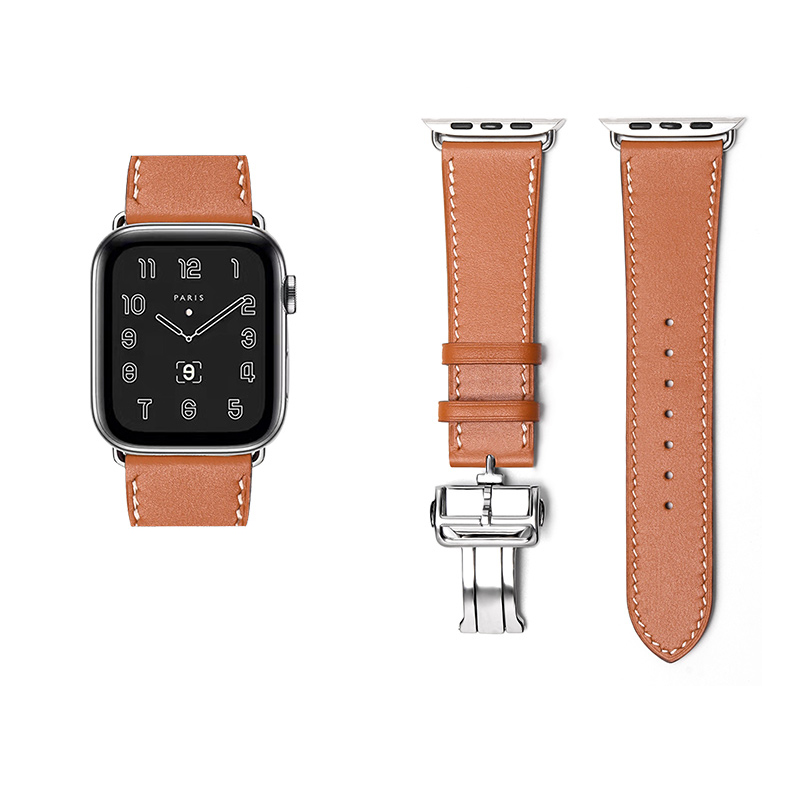 

Vobafe Часы Strap Apple Compatibility Cowhide Leather Material 43mm, Imported Swift cowhide ★ brown