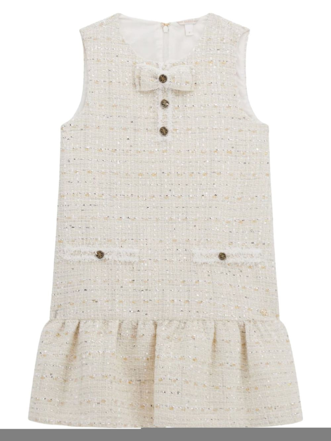 

Guess детское твидовое платье guess kids, нейтральный цвет