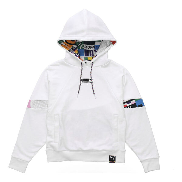 

Толстовка international hoodie 'white black' Puma, белый