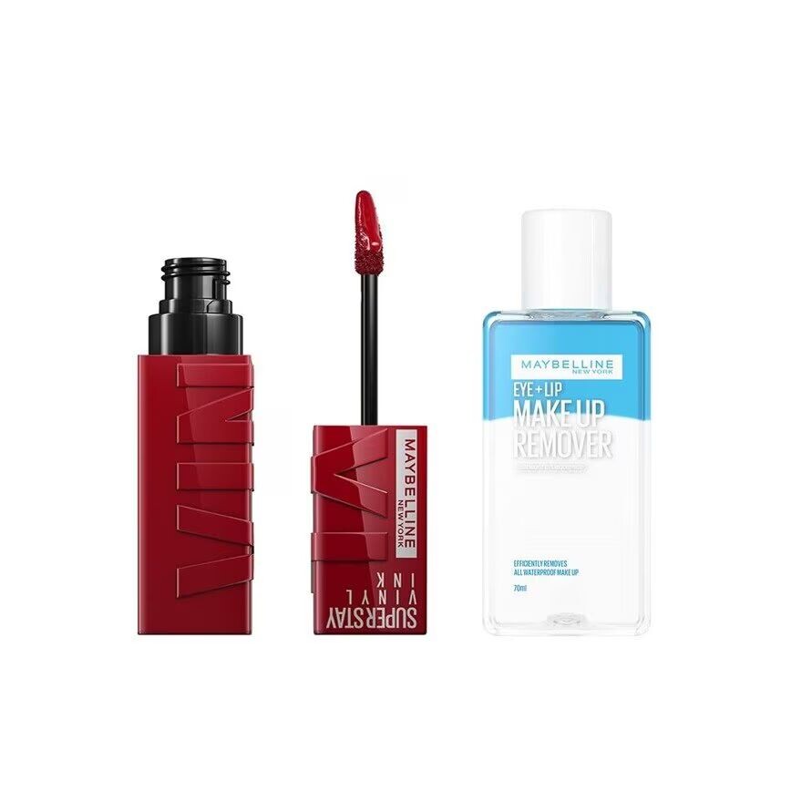 

Maybelline Средство для снятия макияжа с глаз и губ 70 мл+ Superstay Vinyl Ink Lip 4,2 мл 10 Lippy, Lippy