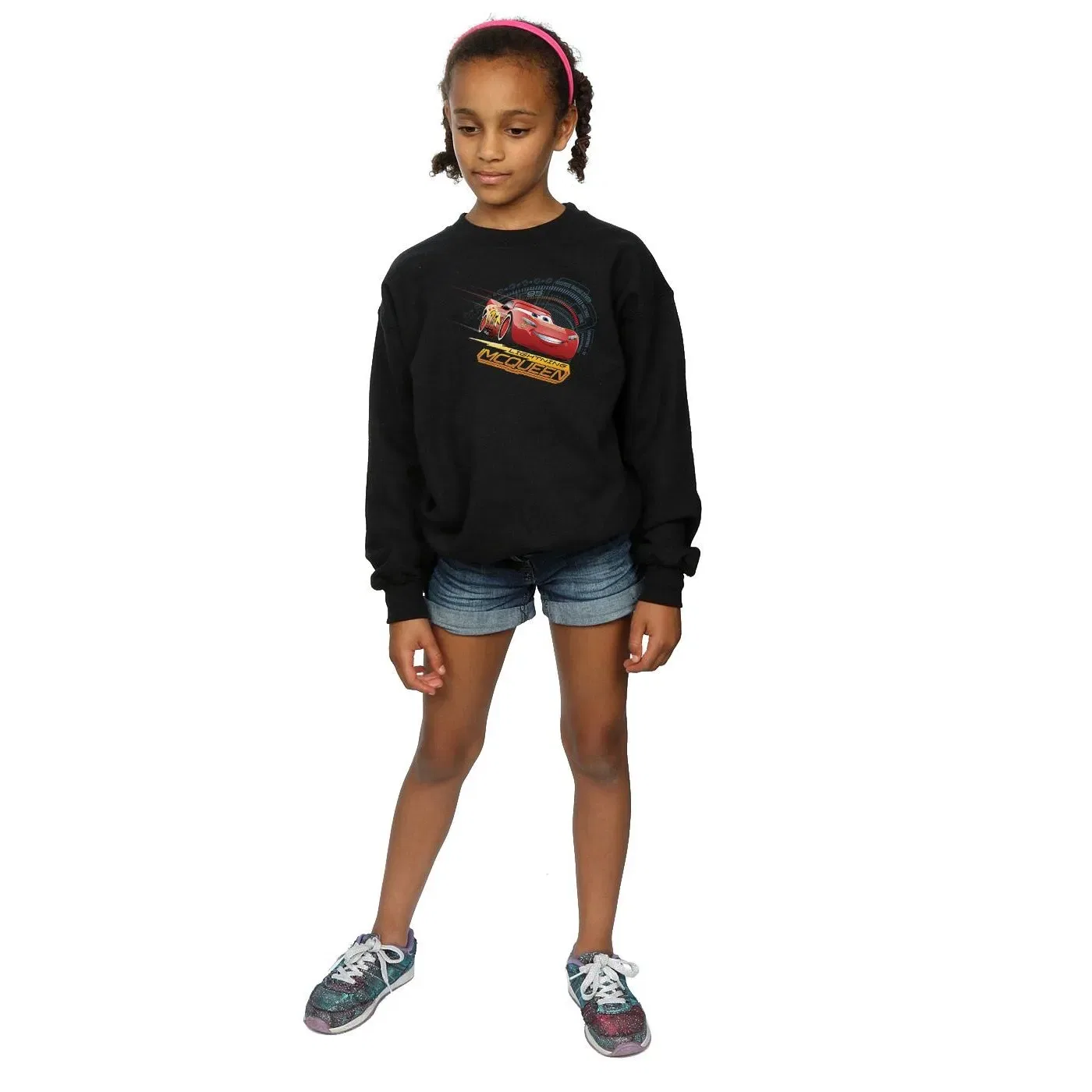 Свитшот с принтом Cars Lightning McQueen Disney, черный — фото 4