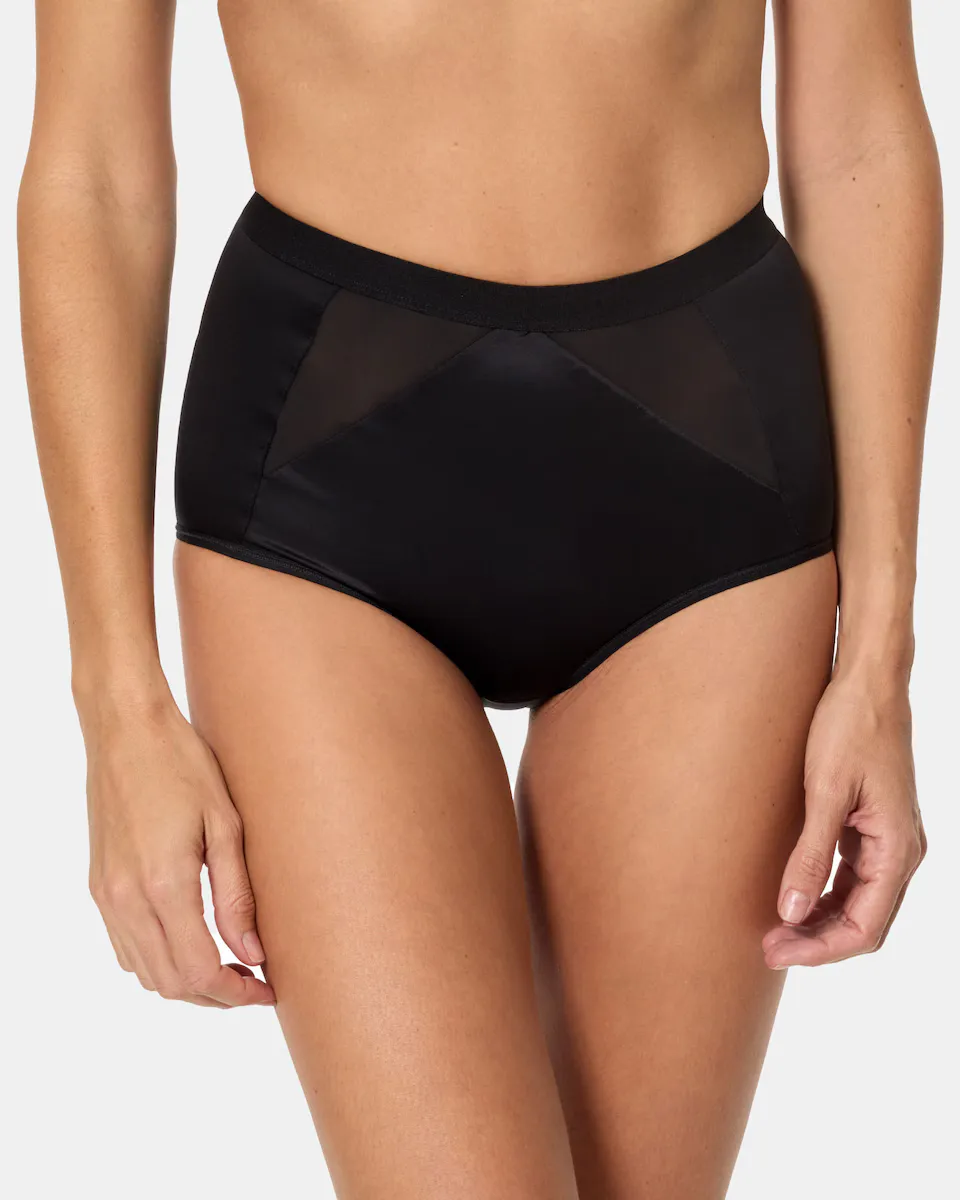 

Трусики макси с поясом и деталями из тюля Playtex, черный