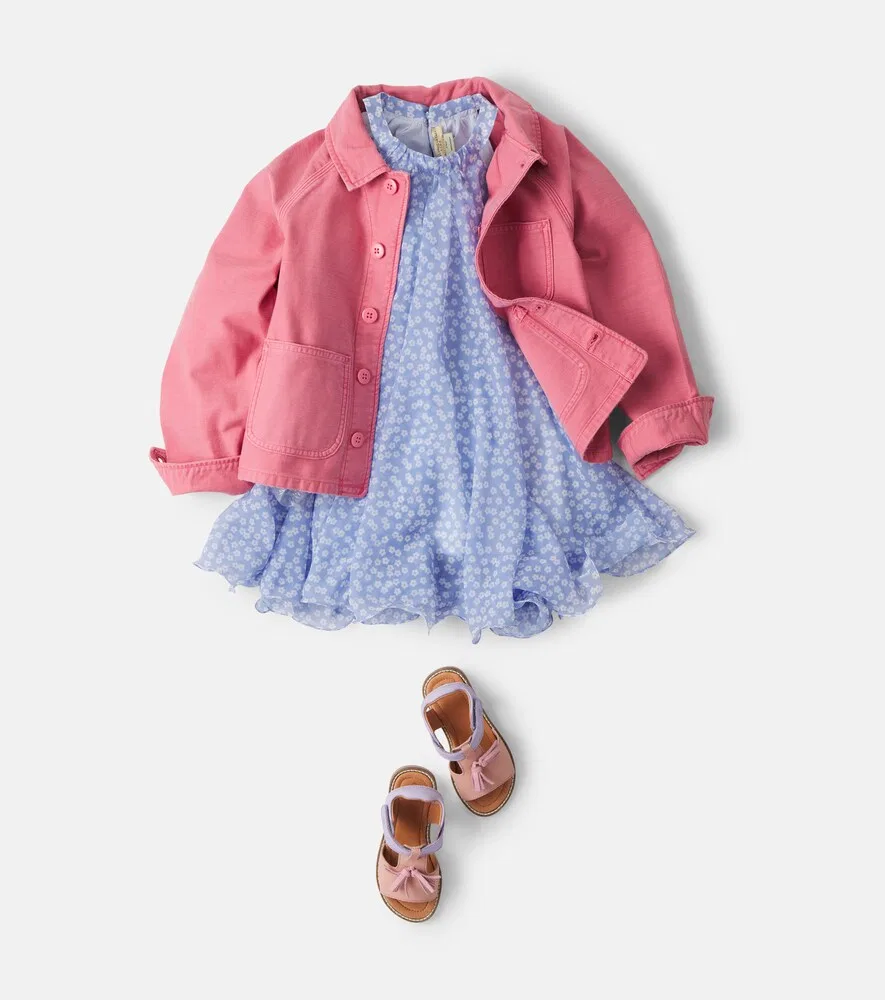 Платье с цветочным принтом Stella McCartney Kids, синий — фото 2