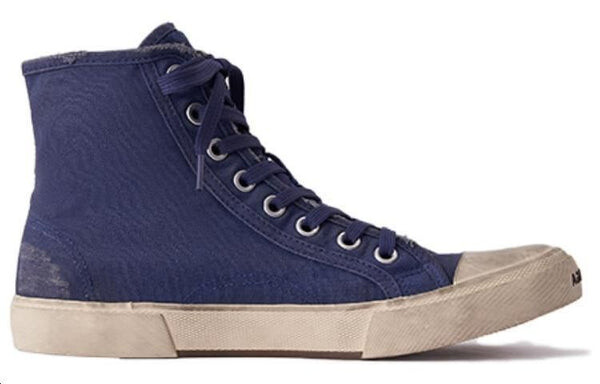 Кроссовки paris low top sneakers 'indigo destroyed cotton and white rubber' Balenciaga, синий — фото 2