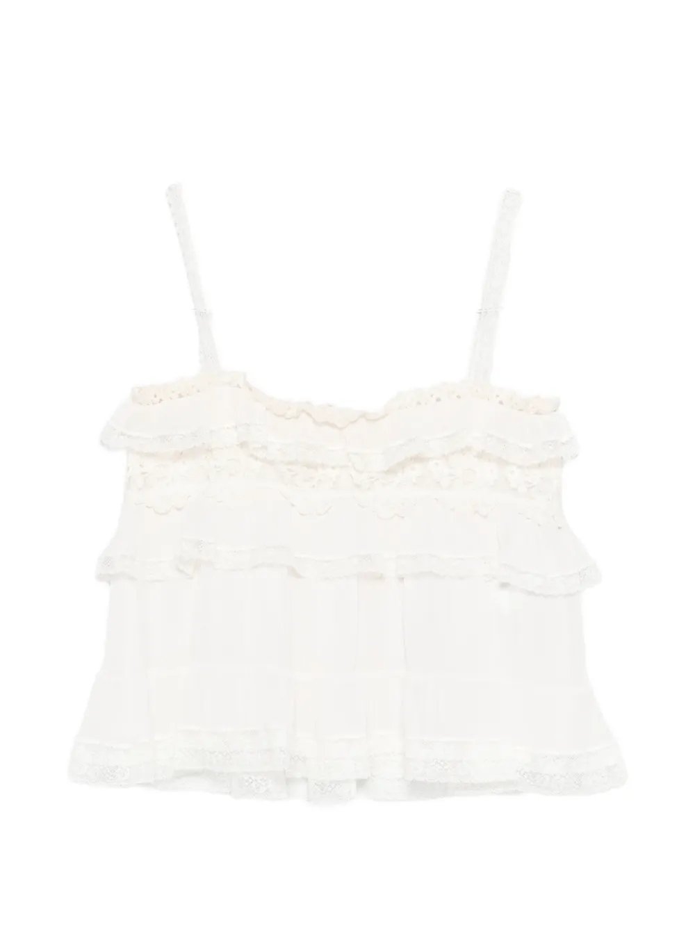 

Кружевной топ с рюшами Alberta Ferretti, белый