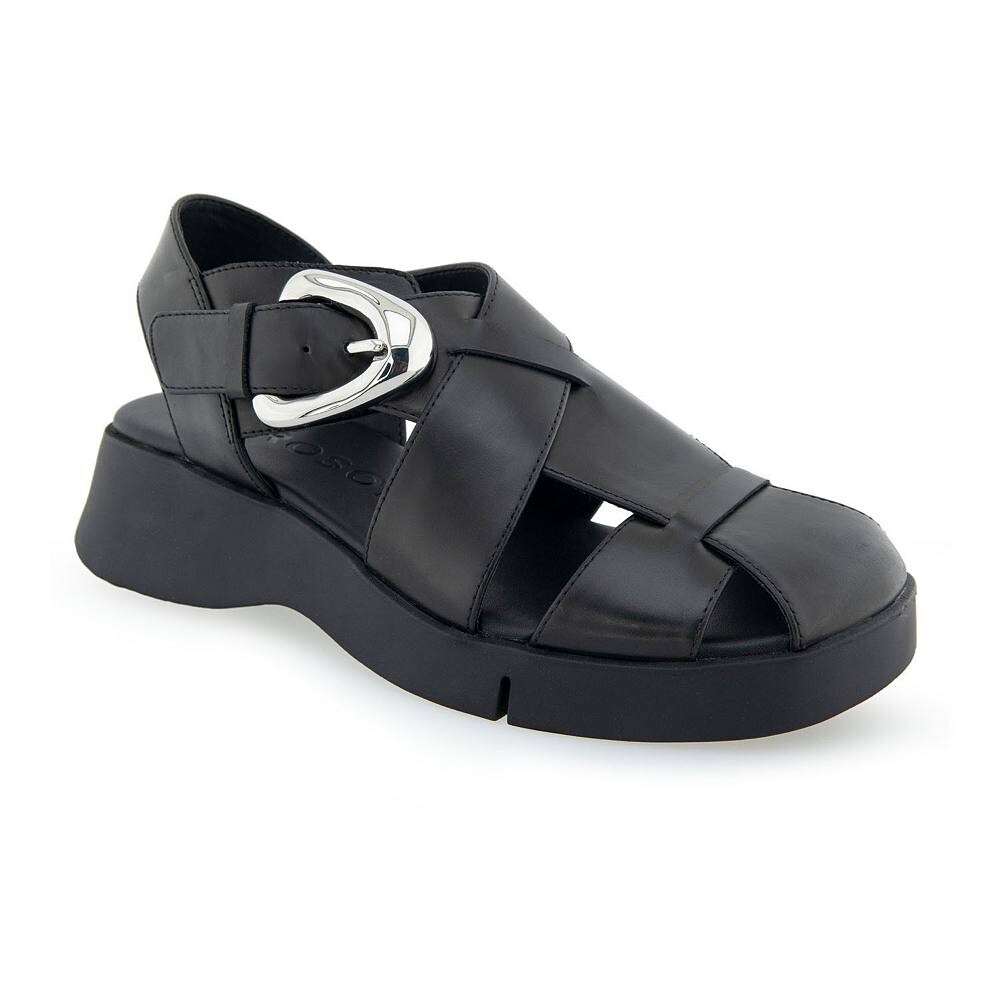 Женские кожаные сандалии в рыбацком стиле Aerosoles Fabian, цвет Black Leather