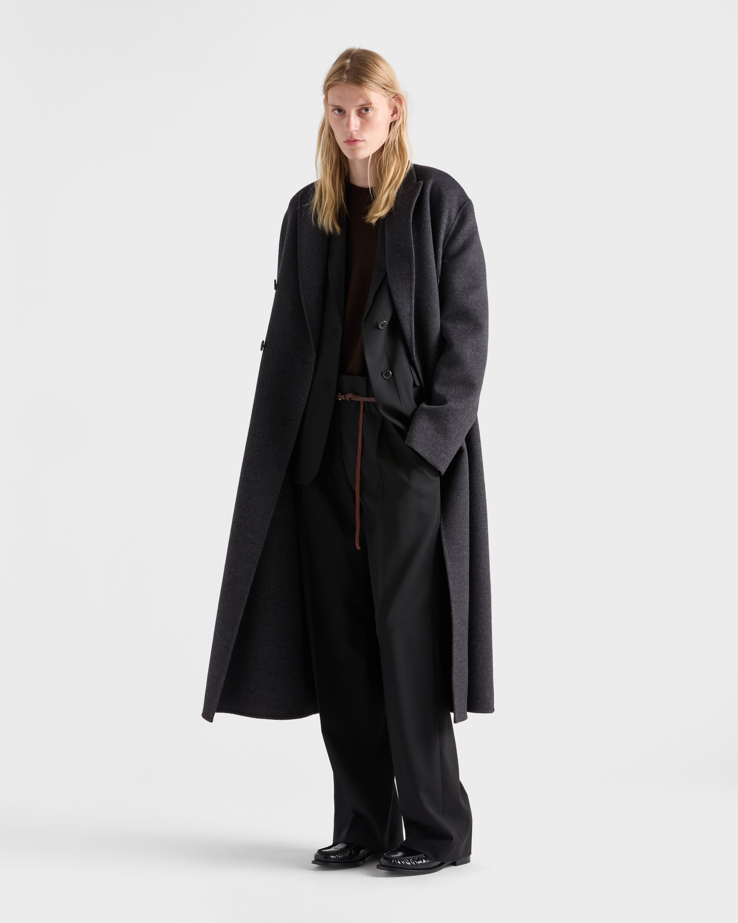 Однобортный пиджак из тончайшей шерсти Prada, черный — фото 2