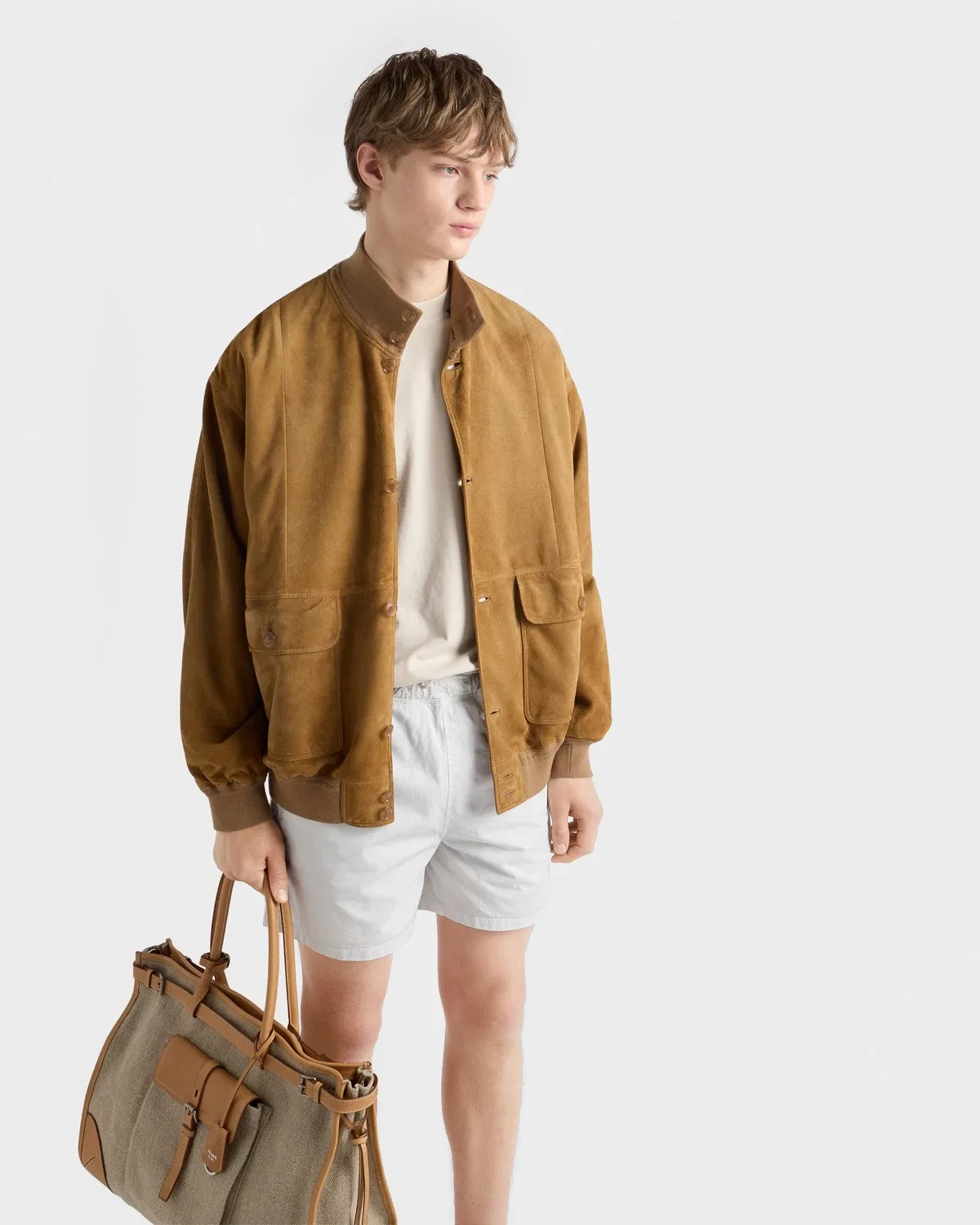 Плавки из твила Prada, белый — фото 4