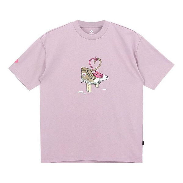 

Футболка shoe tie heart logo t-shirt 'blush purple' Converse, фиолетовый