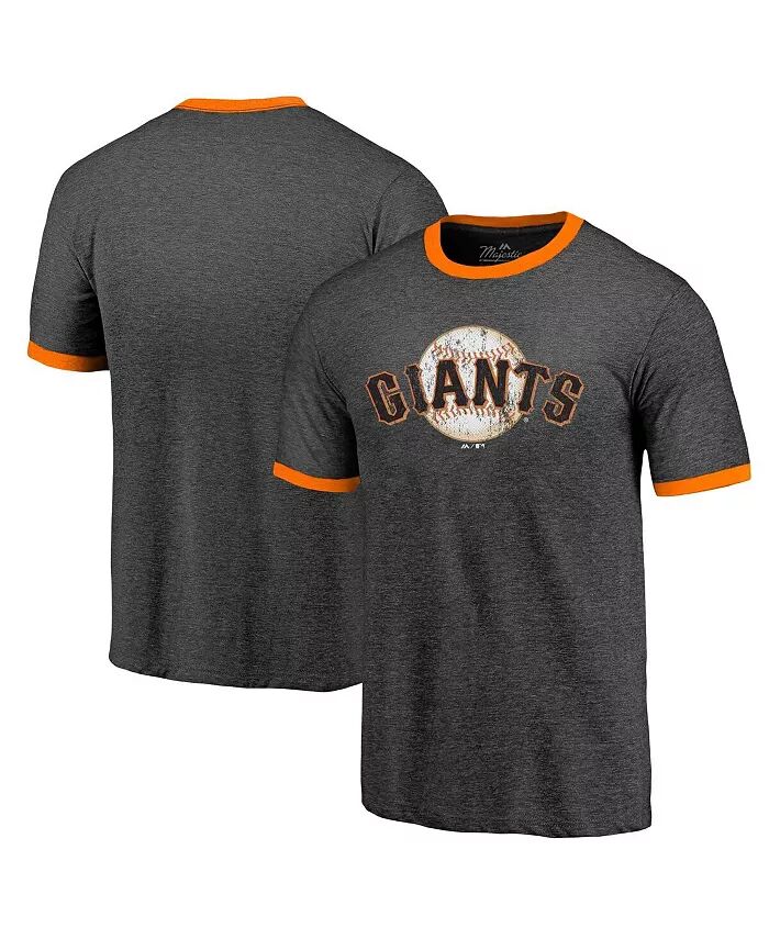 

Мужская черная футболка San Francisco Giants Ringer Tri-Blend Majestic