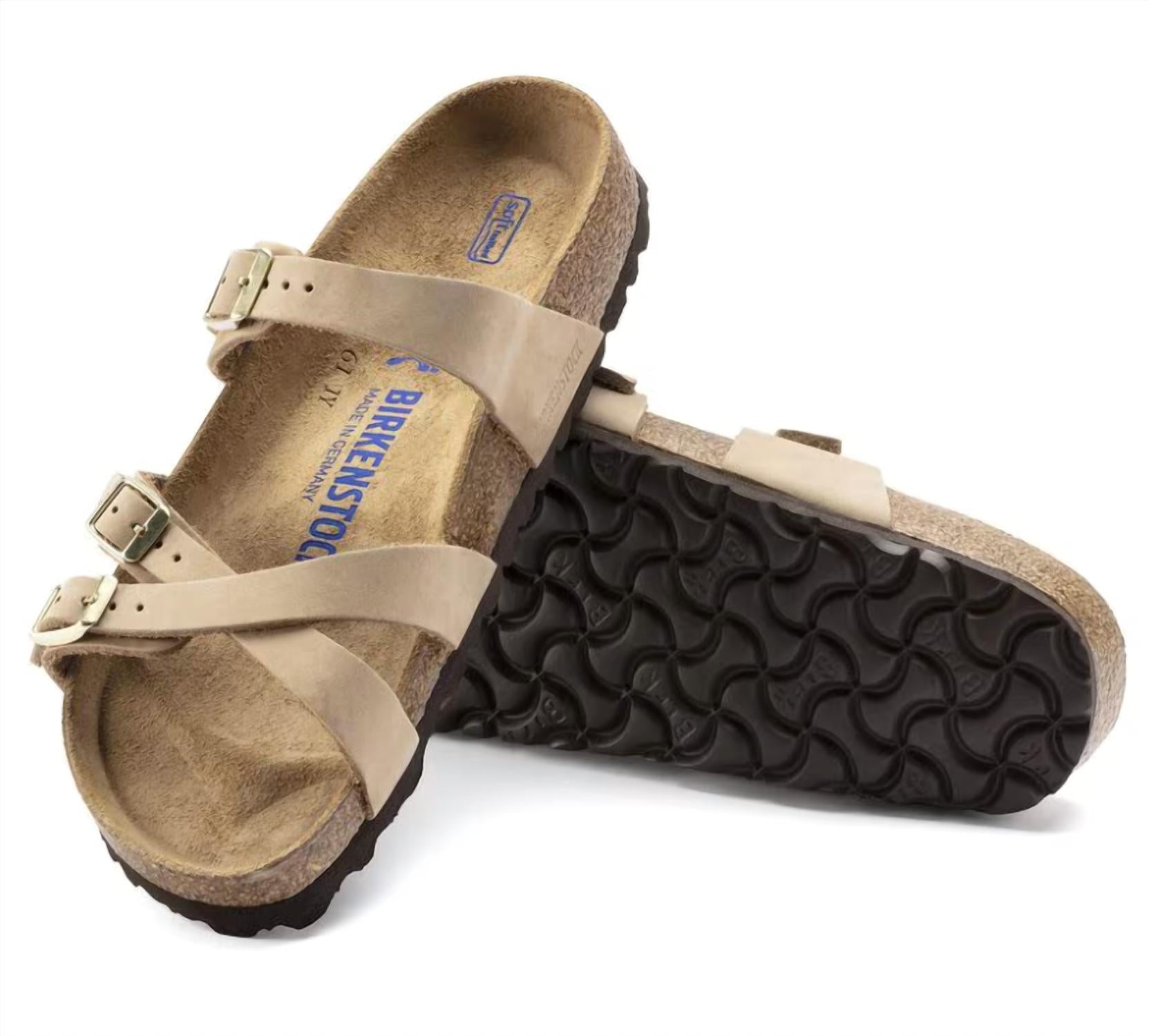Women's Franca Leather Soft Footbed Sandals In Beige Birkenstock