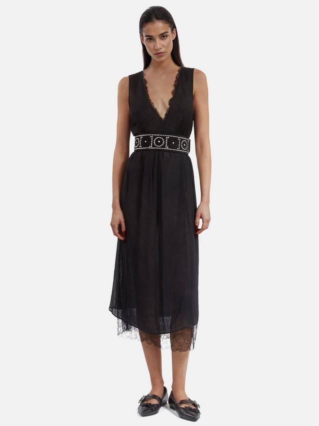 

Платье миди с отделкой из тюля THE KOOPLES, черный