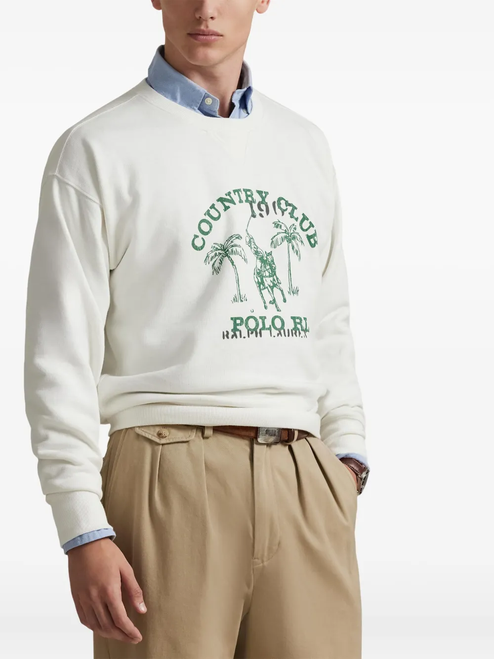 Толстовка с графичным принтом Polo Ralph Lauren, бежевый — фото 3