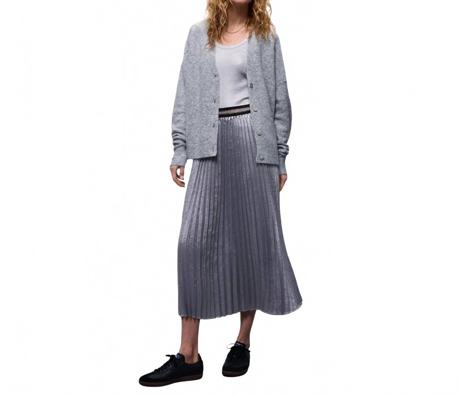 

Складчатая юбка из ламе в цвете "туман" Summum, Mist