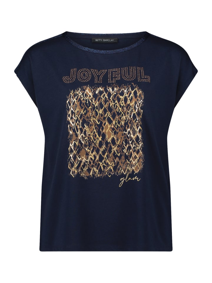 

Блузка-рубашка с вырезом-лодочкой темно-синего/розового цвета Betty Barclay