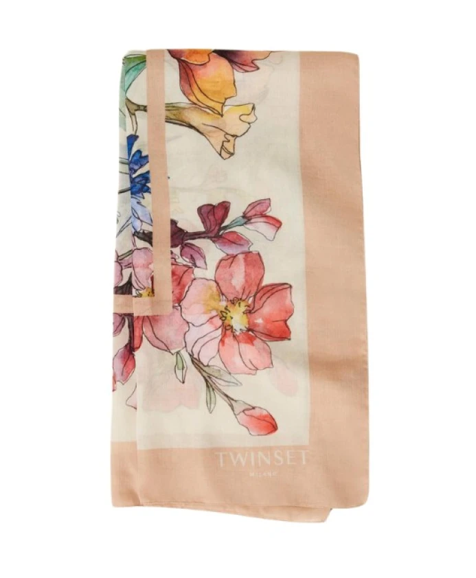 

Блузка с цветочным овальным принтом Twinset, мультиколор