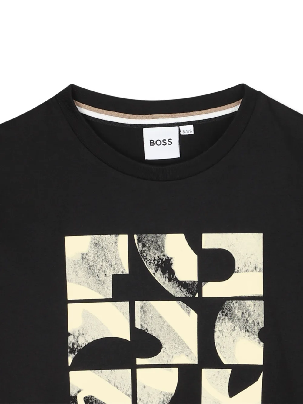 Футболка с длинными рукавами и графичным принтом BOSS Kidswear, черный — фото 3