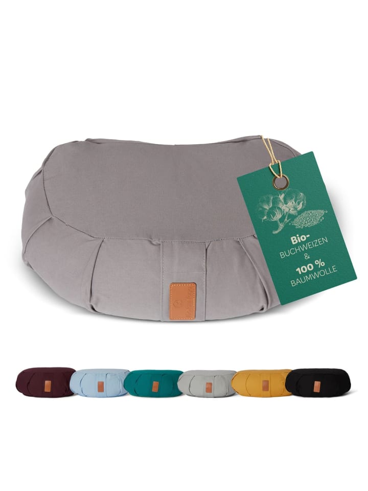 

Lumaland #ЗанимайтесьЙогой Подушка для йоги «Ганеш» - наполнена органической гречневой шелухой - в форме полумесяца