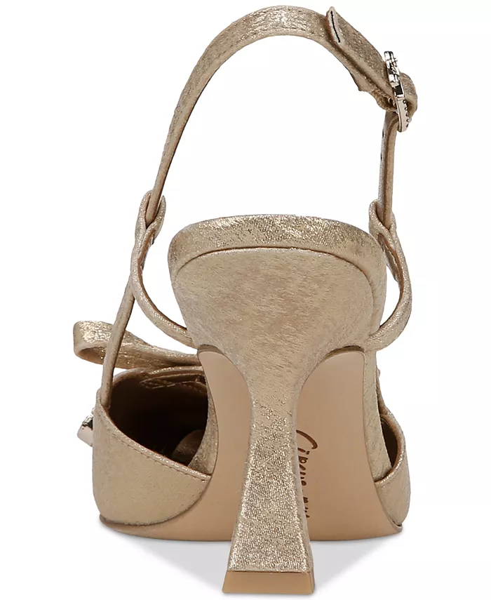 Женские туфли-лодочки Monica с острым носом и бантом на бретельке Circus Ny By Sam Edelman, золото — фото 3
