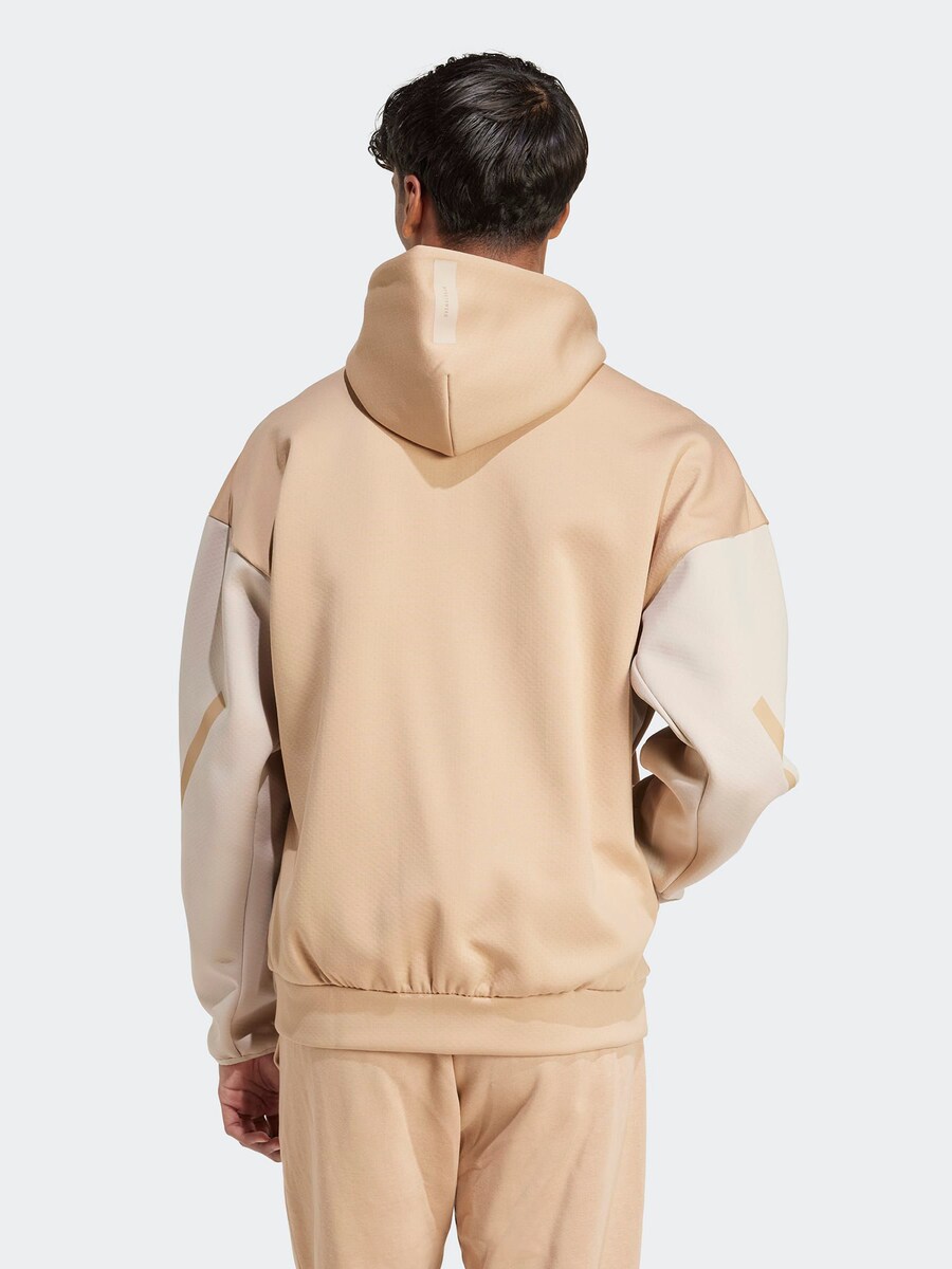 Спортивная толстовка с капюшоном на молнии ADIDAS SPORTSWEAR Z.N.E., цвет Beige/Ecru — фото 4