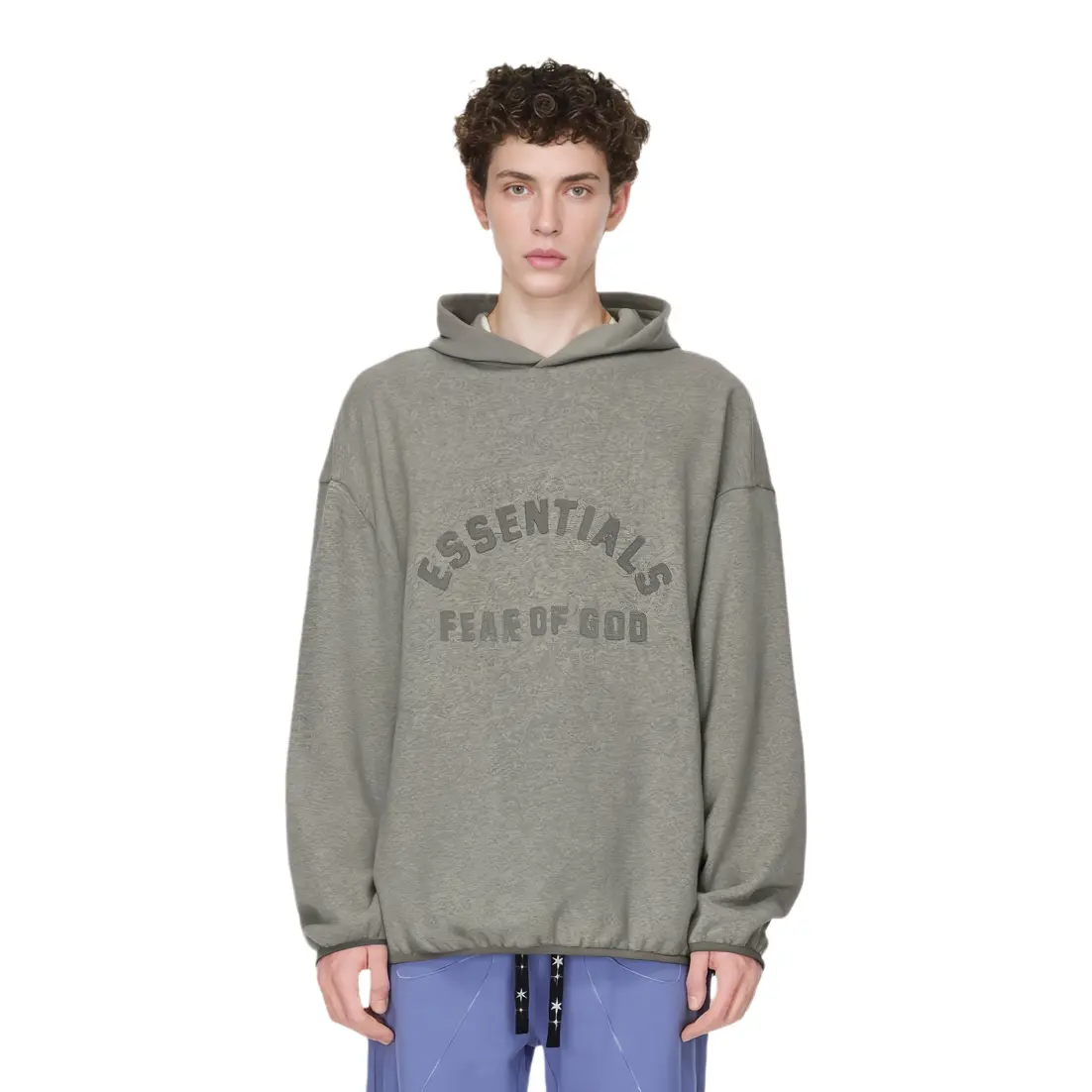 Куртка с капюшоном из флиса Core Collection Nylon Fear Of God Essentials, цвет вересковый серый — фото 4