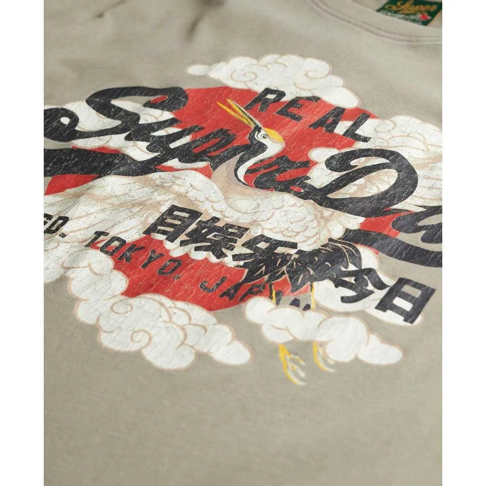 Футболка с коротким рукавом Superdry Vl Tokyo Relaxed Fit, зеленый — фото 4