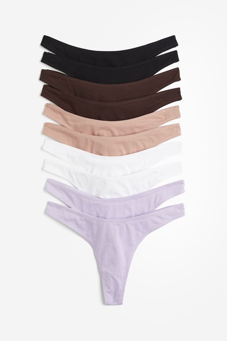 

Упаковка из 10 хлопковых трусов-стрингов H&M, фиолетовый