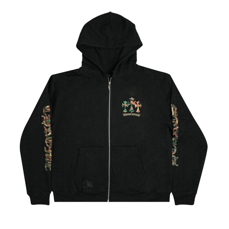 

Худи Chrome Hearts Horse Zip Up Hoodie, цвет Black/Camo