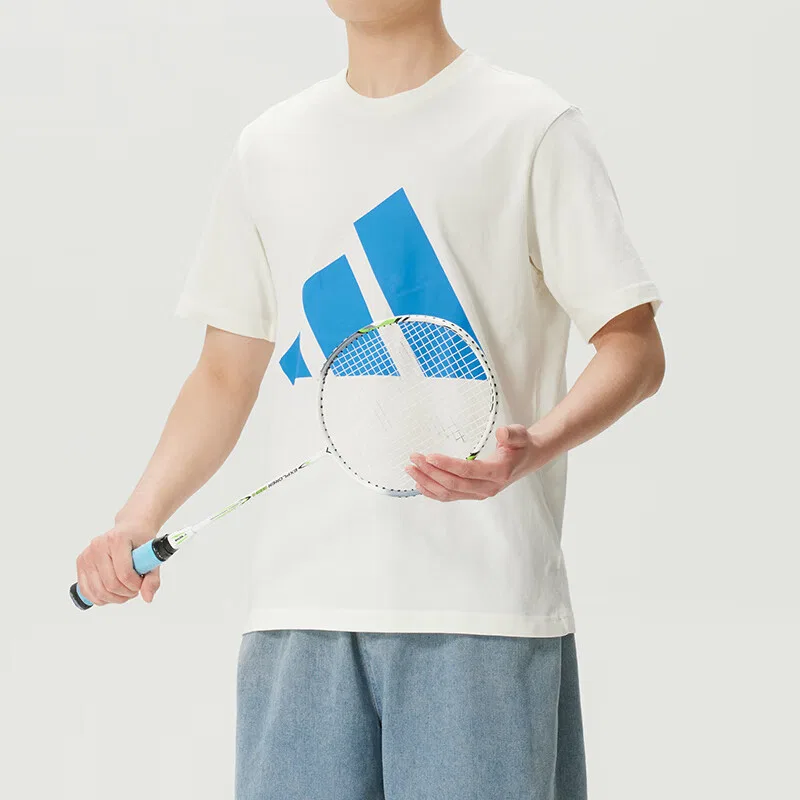 Футболка мужская белая crew neck moderate Adidas, White — фото 4