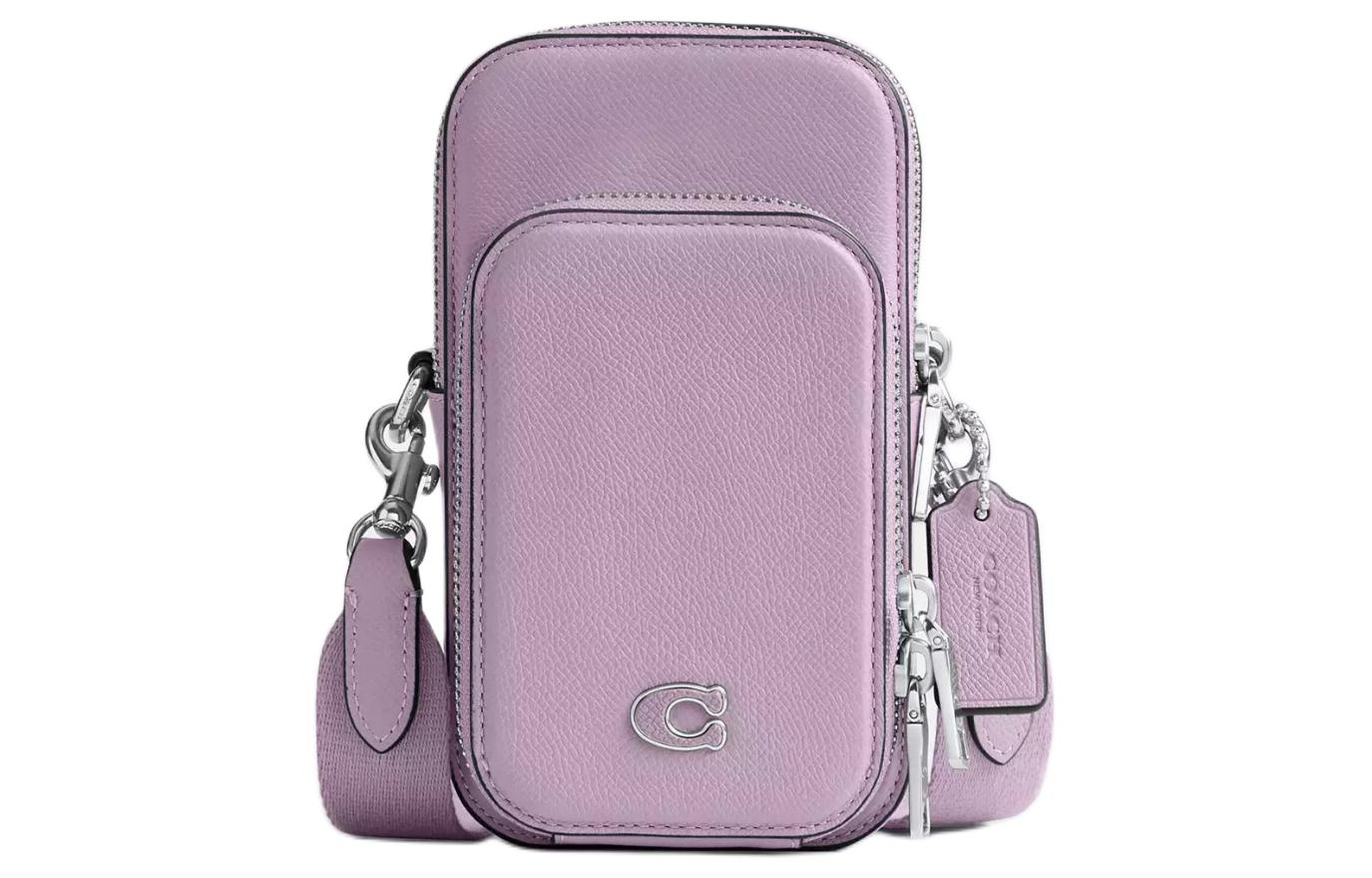 

COACH Кожаный чехол для телефона наплечная сумка через плечо мини мужская фиолетовая