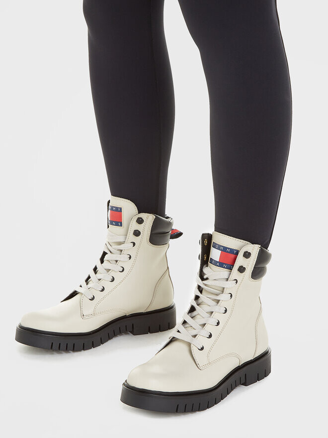 Ботинки на плоской подошве Tjw Lace Up Boot Tommy Jeans, бежевый — фото 4