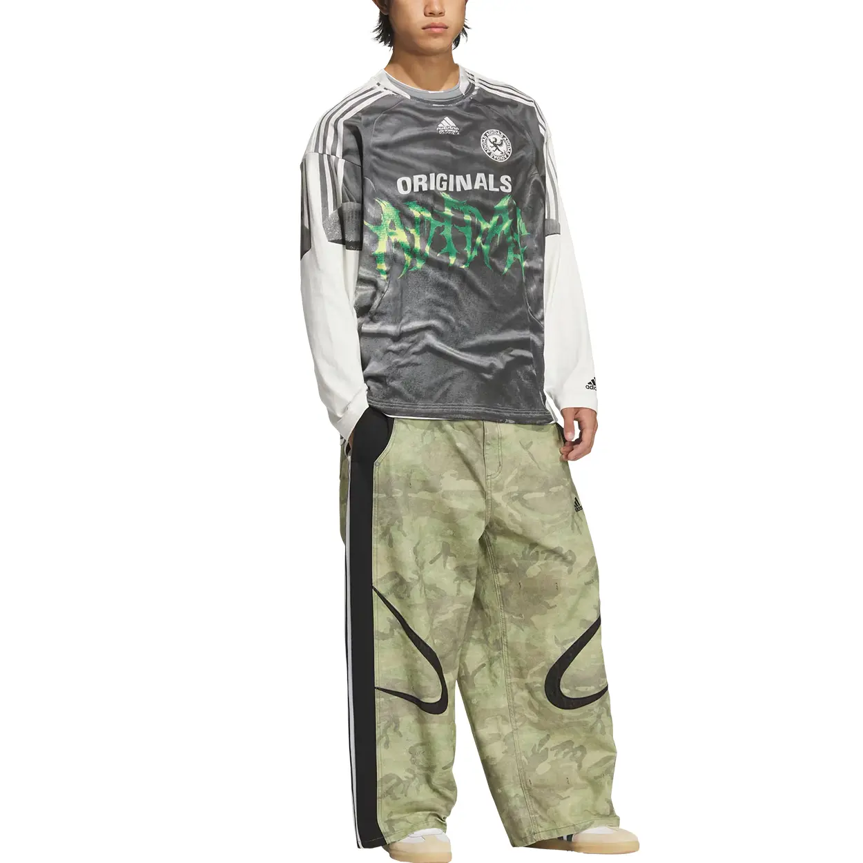 Футболка Top FW25 SNBN GFX Unisex Adidas Originals, серый/белый — фото 3