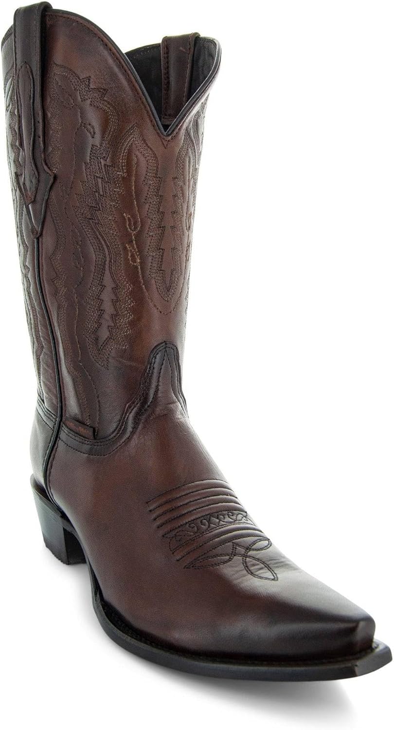 Мужские ковбойские сапоги Soto Boots с зауженным носком, жженый H50030, коричневый — фото 3