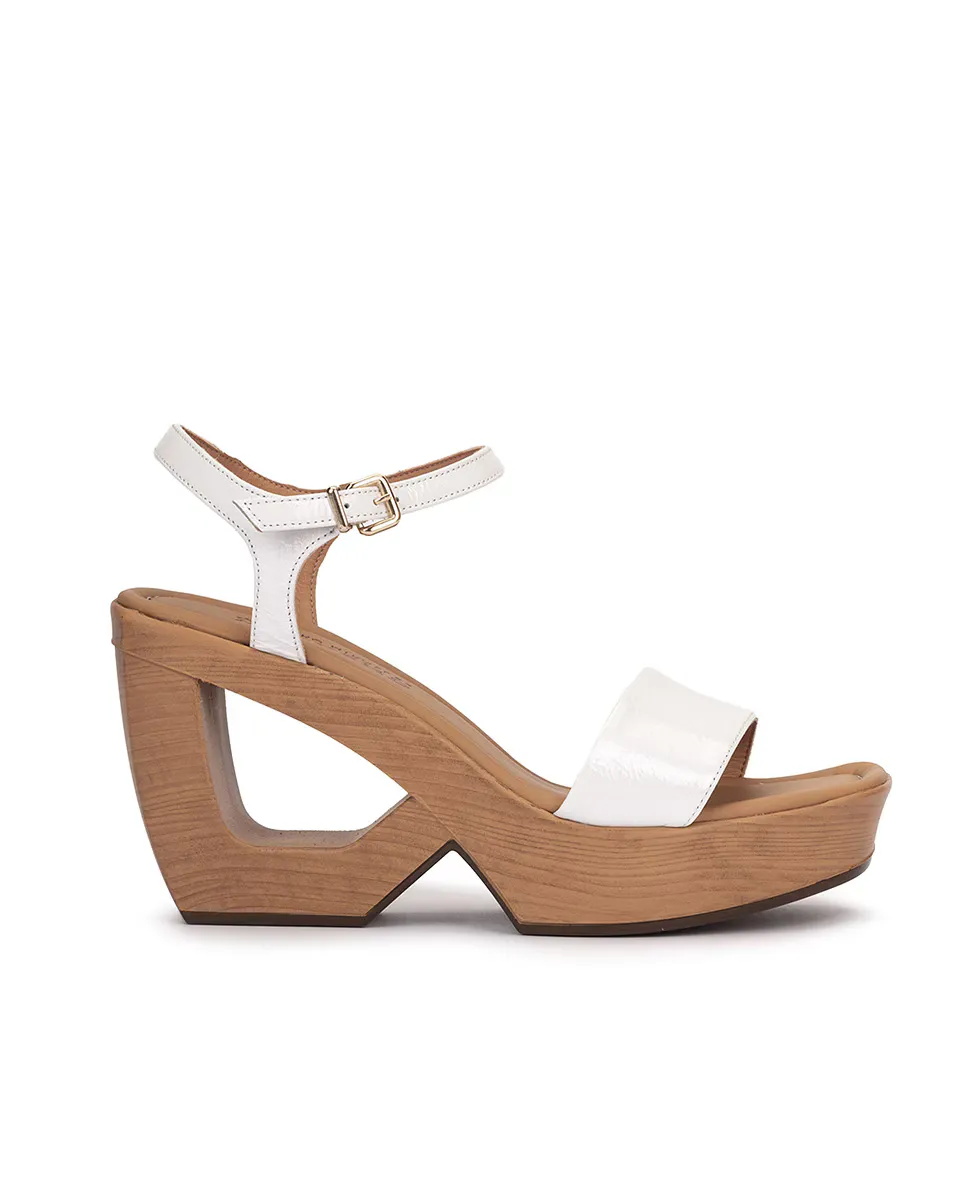 

Женские босоножки на каблуке с пряжкой и геометрическим каблуком Weekend by Pedro Miralles, белый