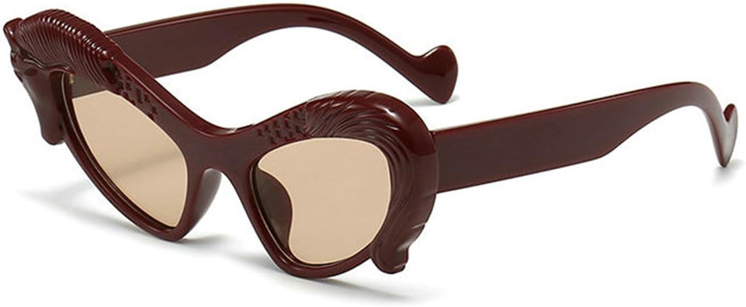 

Винтажные солнцезащитные очки «кошачий глаз» для женщин, модные, конфетного цвета, в стиле Y2k, забавные солнцезащитные очки, элегантные, сексуальные, с защитой от УФ-излучения UV400 helena, Red