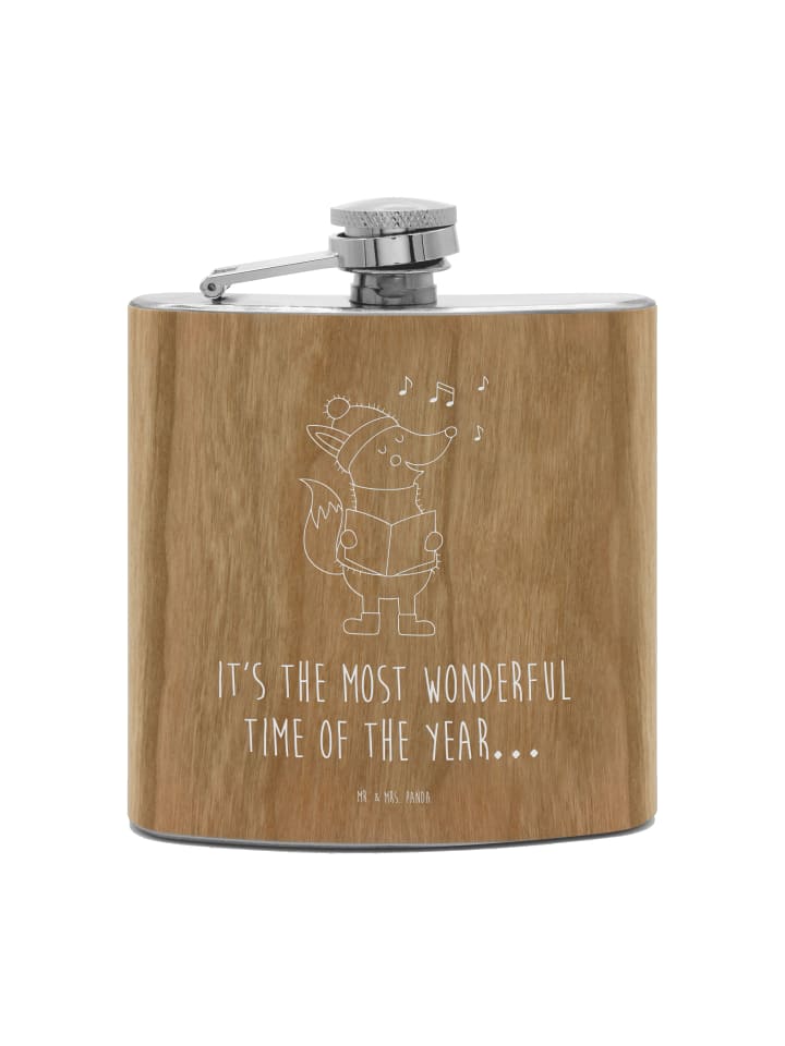 

Mr. & Mrs. Panda Фляжка для напитков на открытом воздухе с изображением лисы-певца и надписью коричневого цвета