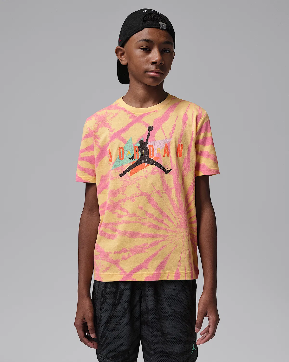 Детская футболка Jordan Big Kids' Geo Tie Dye, Lemon Wash