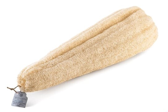 Спонж из люфы для мытья тела и массажа 60 см + Yasmeen Natural Peeling Luffa/ — фото 3
