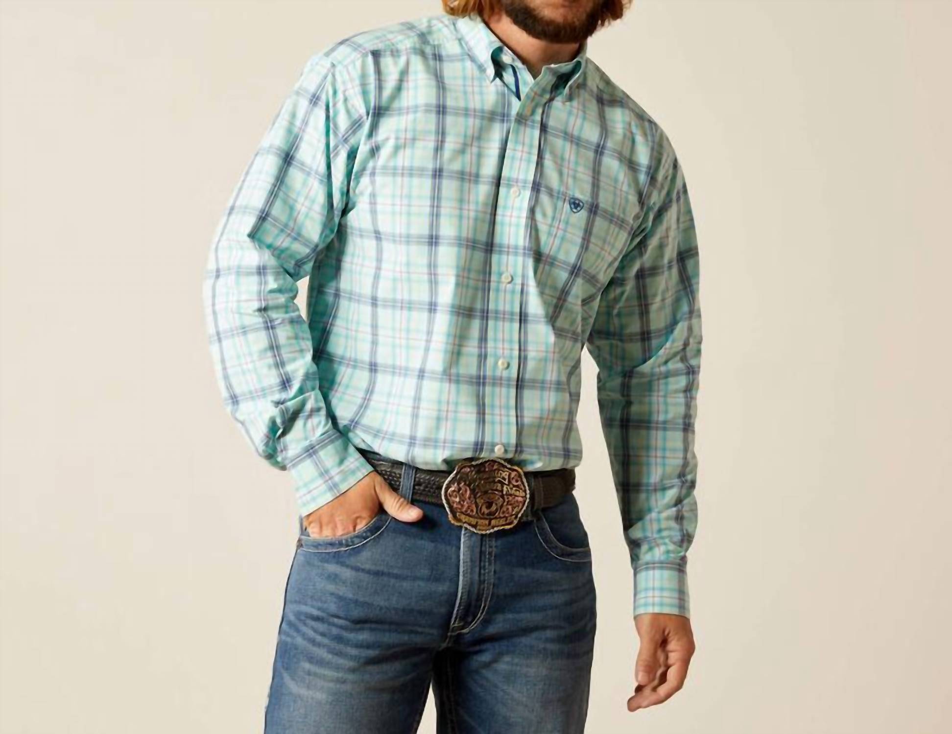 

Рубашка Pro Series Pete Classic Fit в синем оттенке ARIAT