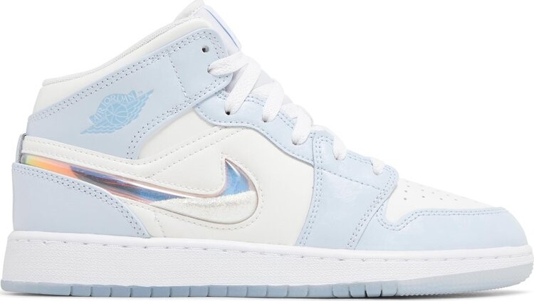 

Кроссовки Air Jordan 1 Mid SE GS 'Glitter Swoosh', синий