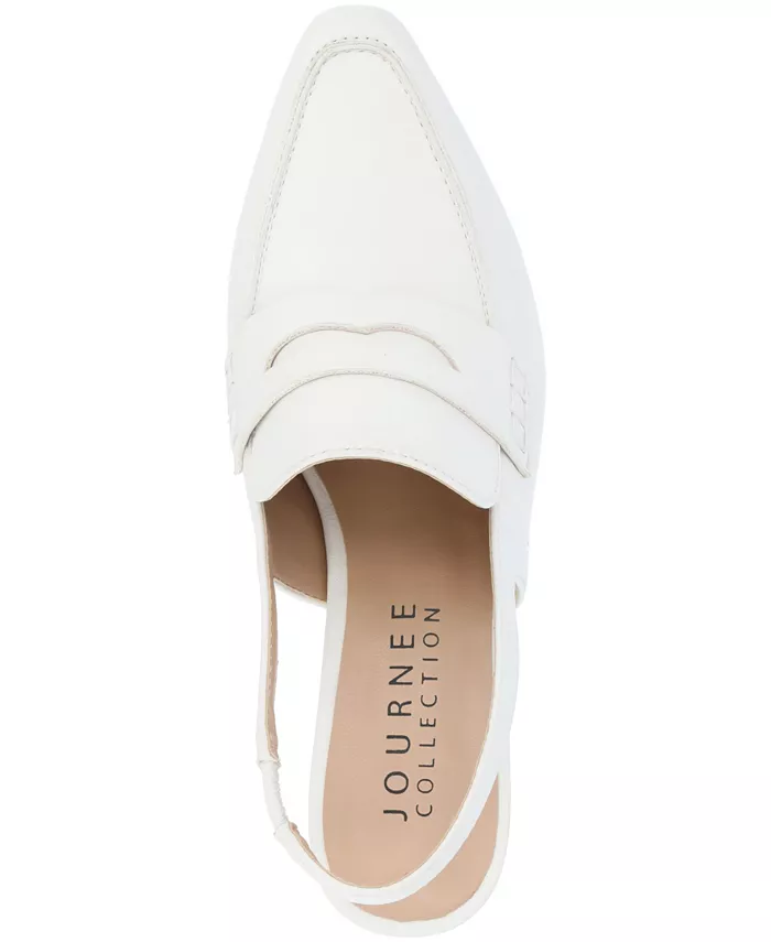 Женские туфли-лодочки Amory Tailored Kitten Heel Slingback Journee Collection, белый — фото 4