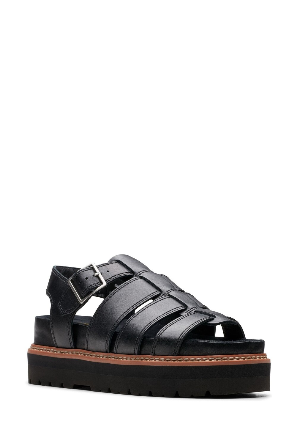 Кожаные сандалии Orianna с декоративными вставками Clarks, черный