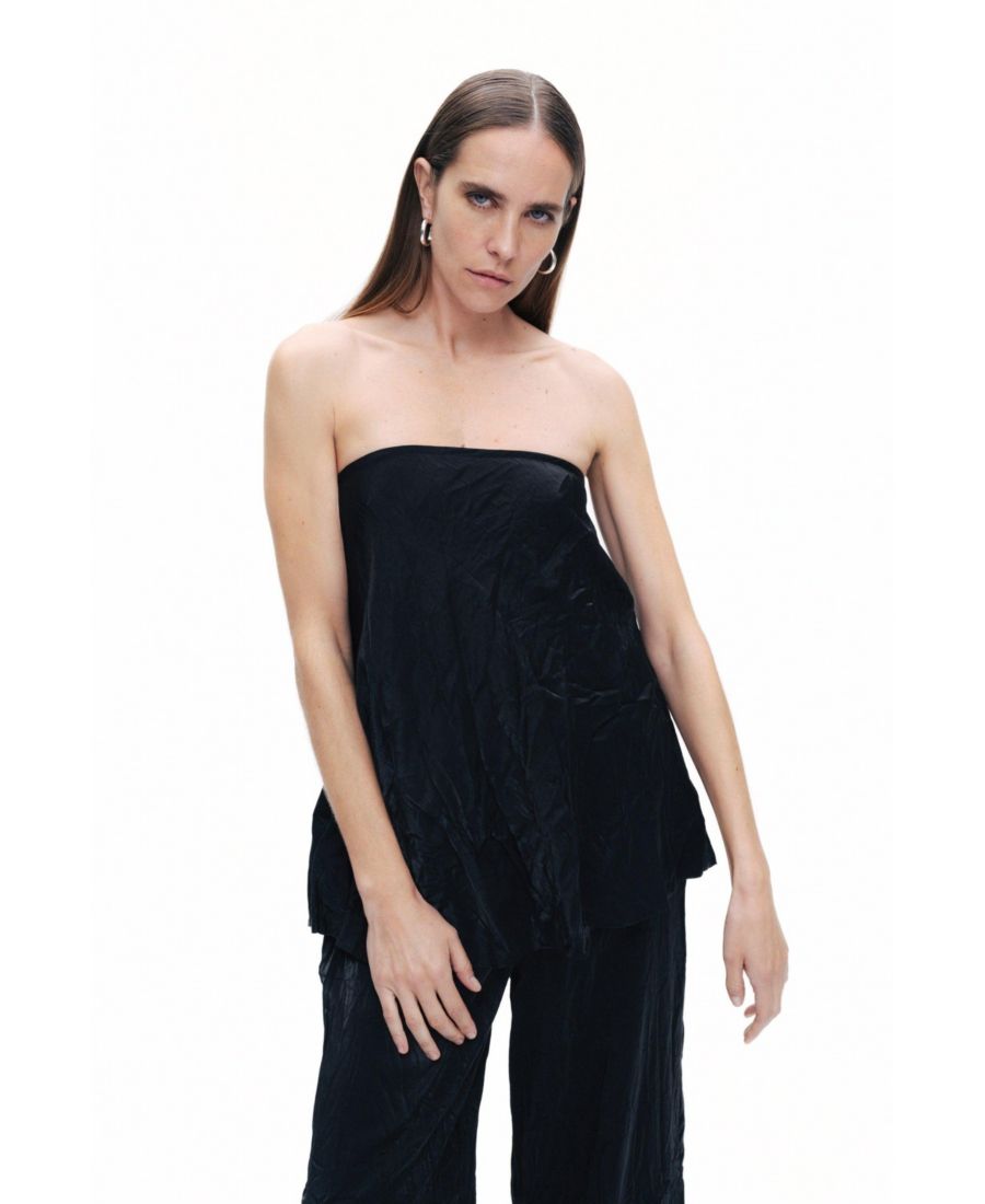 

Женская мятая блузка без бретелей NOCTURNE, Black