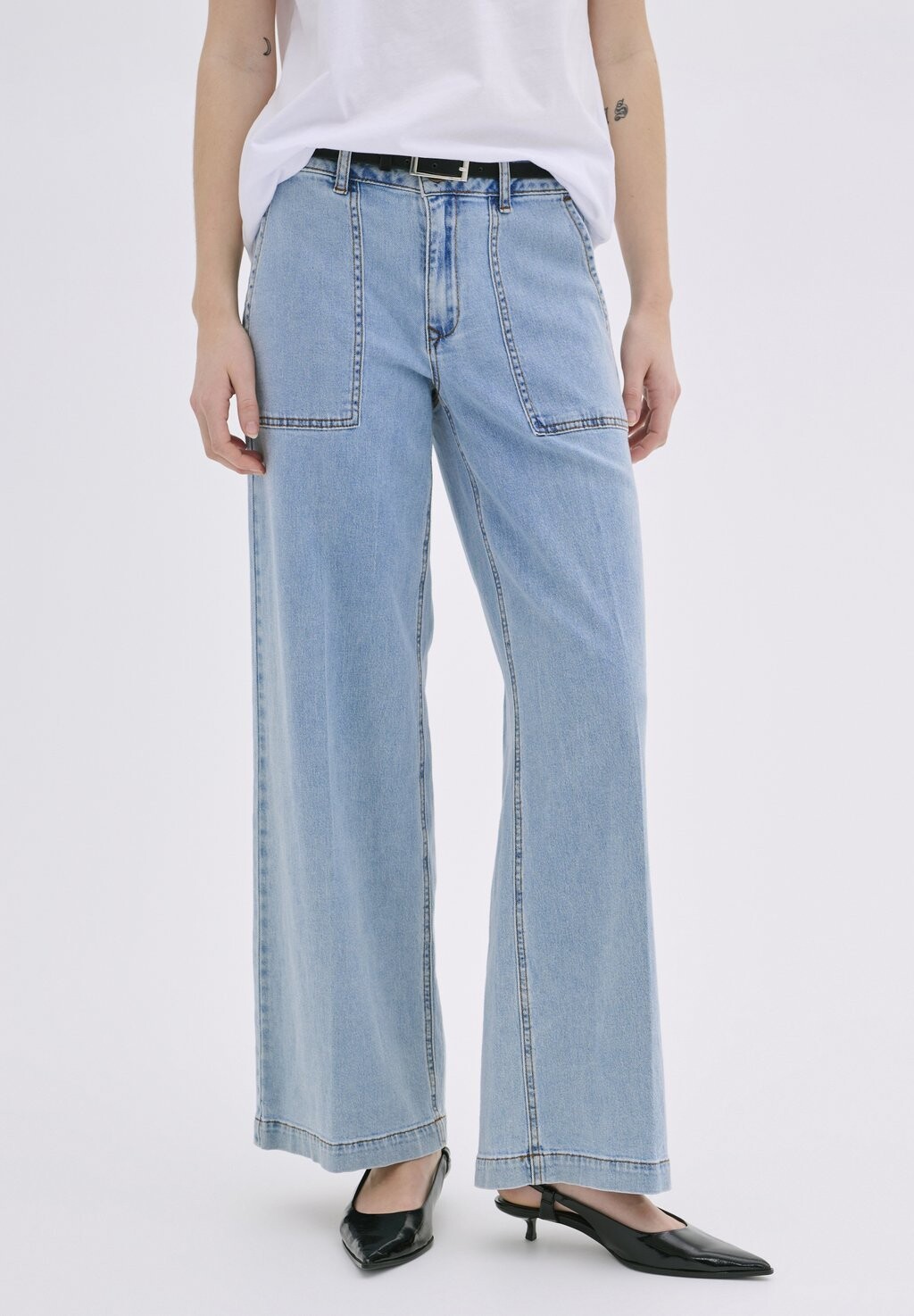 

Джинсы-клеш LARAMW WIDE My Essential Wardrobe, цвет light blue wash